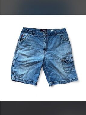Bugle Boy Men's Blue Denim Cargo Shorts